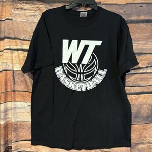 West Texas A&M Basketball T-shirt XL Black Short Sleeve Double Sided Ford WTAMU